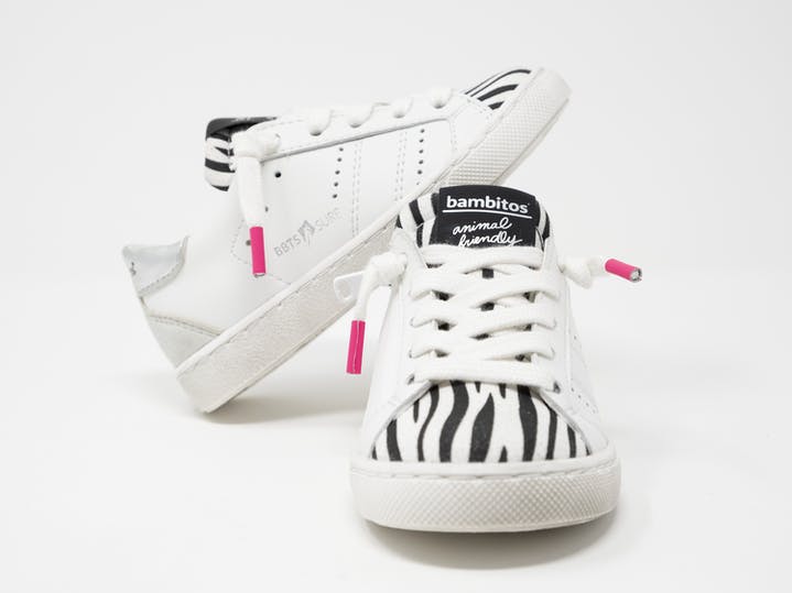 VEGAN BASKETS BAMBITOS SURF WHITE AND BLACK ZEBRA